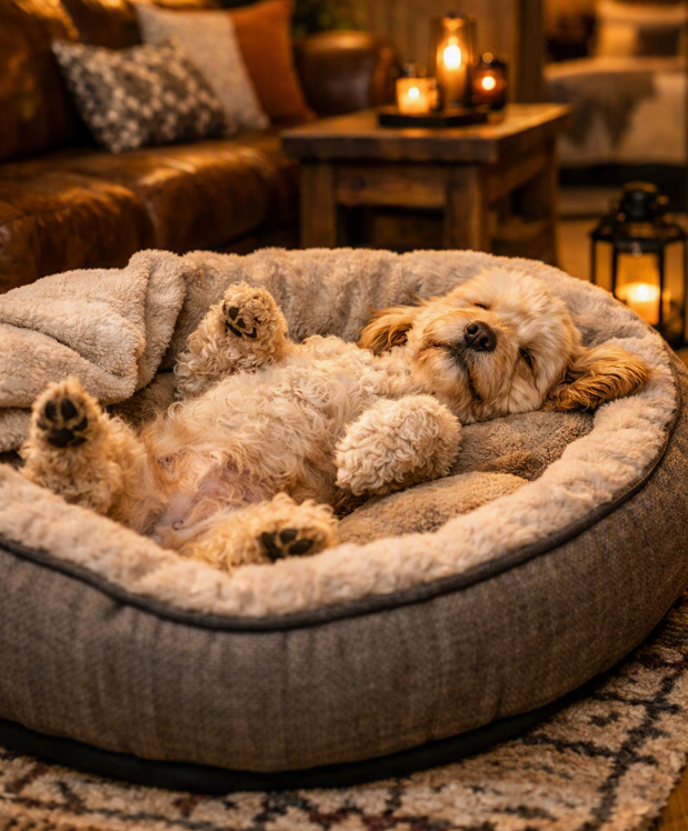 Dog enjoying a stay at Tinkers Lodge