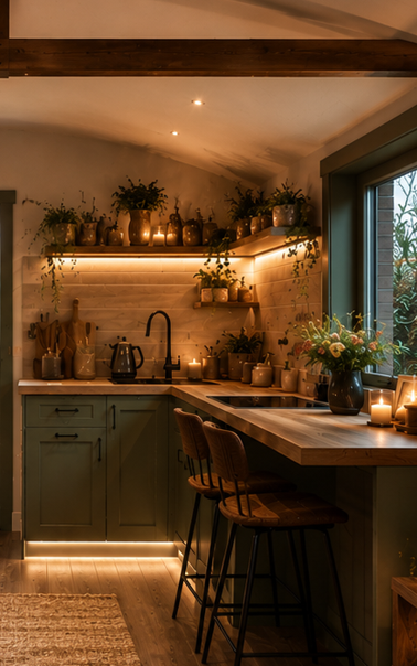 Fully equipped kitchen inside Tinkers Lodge